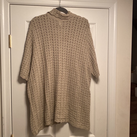 Fiorlini International Tan Short Sleeve Button Up Sweater…size 18/20 - Picture 2 of 3